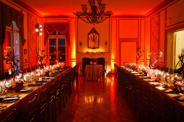 gorgeous interior reception seating area with warm lighting - photo by Washington DC based wedding photographers Holland Photo Arts